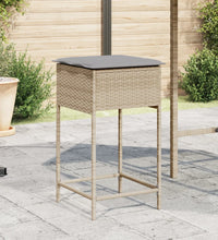 Garten-Barhocker mit Kissen 2 Stk. Beige Poly Rattan