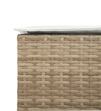 Garten-Barhocker mit Kissen 2 Stk. Beige Poly Rattan