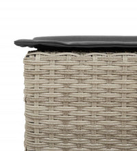 Garten-Barhocker mit Kissen 2 Stk. Hellgrau Poly Rattan