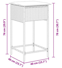 Garten-Barhocker mit Kissen 2 Stk. Hellgrau Poly Rattan