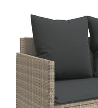 Sonnenliege mit Kissen Hellgrau Poly Rattan