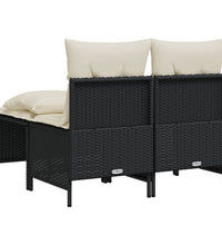 4-tlg. Garten-Sofagarnitur mit Kissen Schwarz Poly Rattan