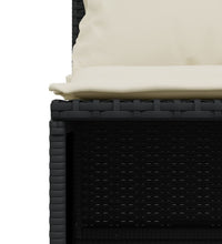 4-tlg. Garten-Sofagarnitur mit Kissen Schwarz Poly Rattan