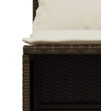 4-tlg. Garten-Sofagarnitur mit Kissen Braun Poly Rattan