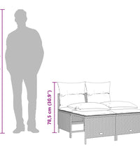 4-tlg. Garten-Sofagarnitur mit Kissen Braun Poly Rattan