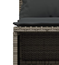 4-tlg. Garten-Sofagarnitur mit Kissen Grau Poly Rattan