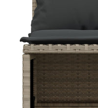 4-tlg. Garten-Sofagarnitur mit Kissen Hellgrau Poly Rattan