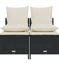 4-tlg. Garten-Sofagarnitur mit Kissen Schwarz Poly Rattan