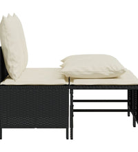 4-tlg. Garten-Sofagarnitur mit Kissen Schwarz Poly Rattan