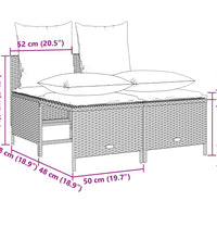 4-tlg. Garten-Sofagarnitur mit Kissen Schwarz Poly Rattan