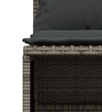 4-tlg. Garten-Sofagarnitur mit Kissen Grau Poly Rattan