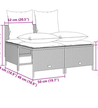4-tlg. Garten-Sofagarnitur mit Kissen Grau Poly Rattan
