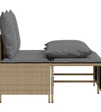 4-tlg. Garten-Sofagarnitur mit Kissen Beige Poly Rattan