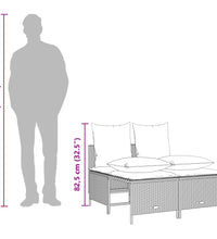 4-tlg. Garten-Sofagarnitur mit Kissen Beige Poly Rattan