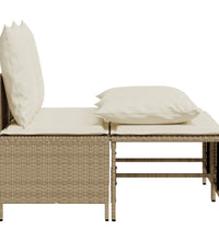 4-tlg. Garten-Sofagarnitur mit Kissen Beige Poly Rattan