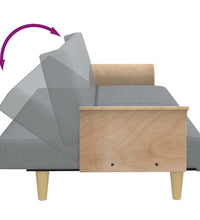 Schlafsofa 2-Sitzer mit Kissen und Fußhocker Hellgrau Samt