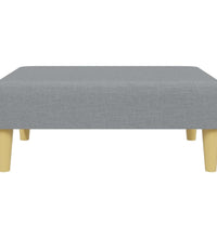 Schlafsofa 2-Sitzer mit Kissen und Fußhocker Hellgrau Samt