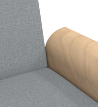 Schlafsofa 2-Sitzer mit Kissen und Fußhocker Hellgrau Samt