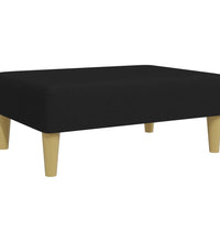 Schlafsofa 2-Sitzer mit Kissen und Fußhocker Schwarz Samt