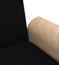 Schlafsofa 2-Sitzer mit Kissen und Fußhocker Schwarz Samt