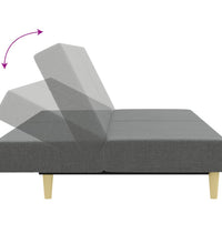 Schlafsofa 2-Sitzer mit Fußhocker Dunkelgrau Stoff