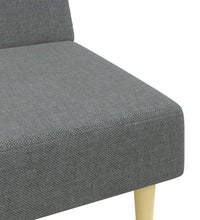 Schlafsofa 2-Sitzer mit Fußhocker Dunkelgrau Stoff