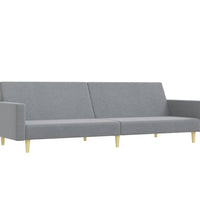 Schlafsofa 2-Sitzer mit Fußhocker Hellgrau Stoff