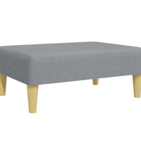 Schlafsofa 2-Sitzer mit Fußhocker Hellgrau Stoff