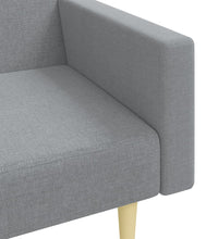 Schlafsofa 2-Sitzer mit Fußhocker Hellgrau Stoff