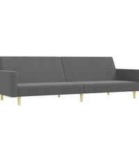 Schlafsofa 2-Sitzer mit Fußhocker Dunkelgrau Stoff