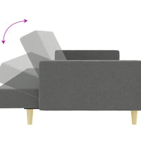 Schlafsofa 2-Sitzer mit Fußhocker Dunkelgrau Stoff