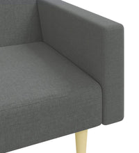 Schlafsofa 2-Sitzer mit Fußhocker Dunkelgrau Stoff