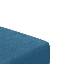 Schlafsofa 2-Sitzer mit Fußhocker Blau Samt