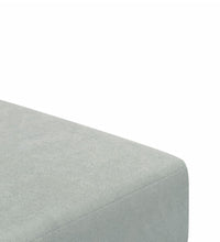 Schlafsofa 2-Sitzer mit Fußhocker Hellgrau Samt