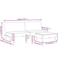 Schlafsofa 2-Sitzer mit Fußhocker Dunkelgrün Samt