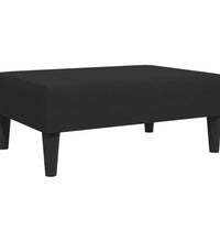 Schlafsofa 2-Sitzer mit Fußhocker Schwarz Samt