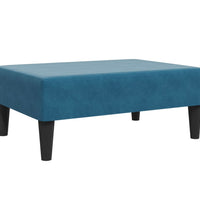 Schlafsofa 2-Sitzer mit Fußhocker Blau Samt