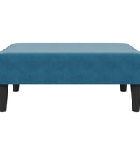 Schlafsofa 2-Sitzer mit Fußhocker Blau Samt