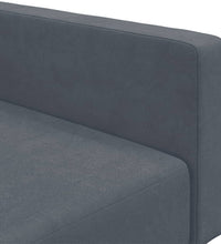 Schlafsofa 2-Sitzer mit Fußhocker Dunkelgrau Samt