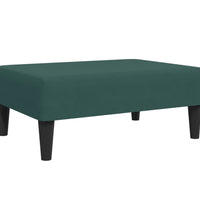 Schlafsofa 2-Sitzer mit Fußhocker Dunkelgrün Samt