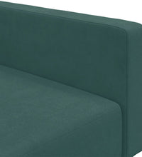 Schlafsofa 2-Sitzer mit Fußhocker Dunkelgrün Samt