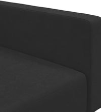 Schlafsofa 2-Sitzer mit Fußhocker Schwarz Samt