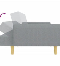 Schlafsofa 2-Sitzer mit Fußhocker Hellgrau Stoff
