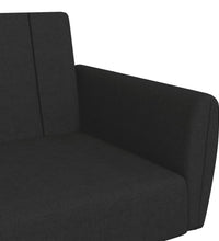 Schlafsofa 2-Sitzer mit Fußhocker Schwarz Stoff