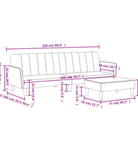 Schlafsofa 2-Sitzer mit Fußhocker Blau Samt