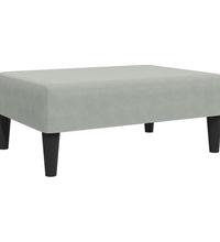 Schlafsofa 2-Sitzer mit Fußhocker Hellgrau Samt