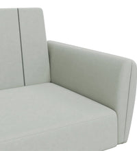 Schlafsofa 2-Sitzer mit Fußhocker Hellgrau Samt