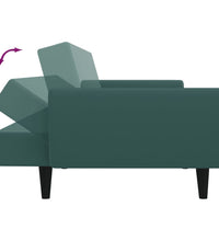 Schlafsofa 2-Sitzer mit Fußhocker Dunkelgrün Samt