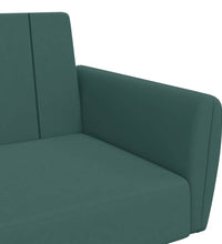 Schlafsofa 2-Sitzer mit Fußhocker Dunkelgrün Samt