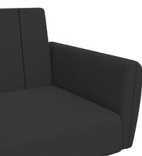 Schlafsofa 2-Sitzer mit Fußhocker Schwarz Samt